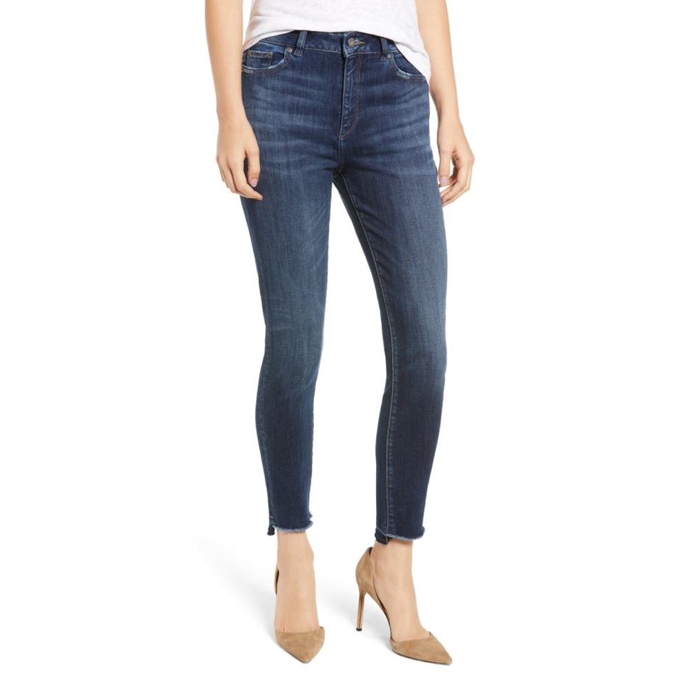 DL1961 Chrissy high rise step hem skinny jeans